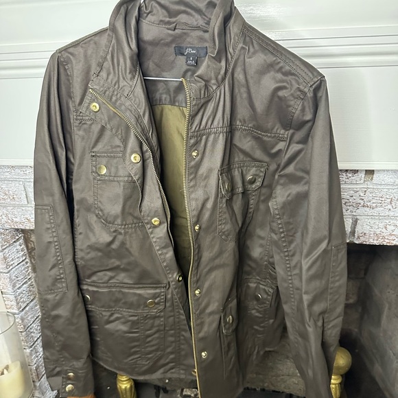J. Crew Wax Coated Field Jacket size small with lots of pockets - Picture 1 of 5